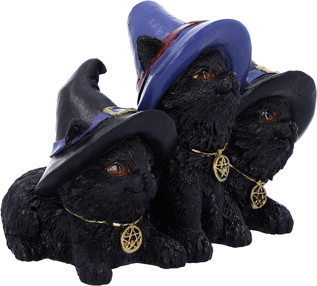 Nemesis Now Familiar Felines Black Cats in Witches Hats Figurine, 9.8cm