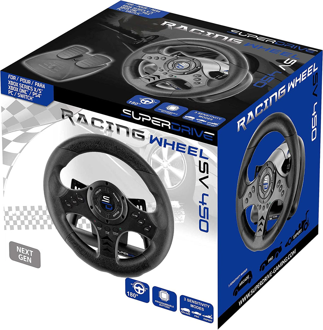 Superdrive - SV450 Racing steering wheel with pedal and paddle shifters for Xbox