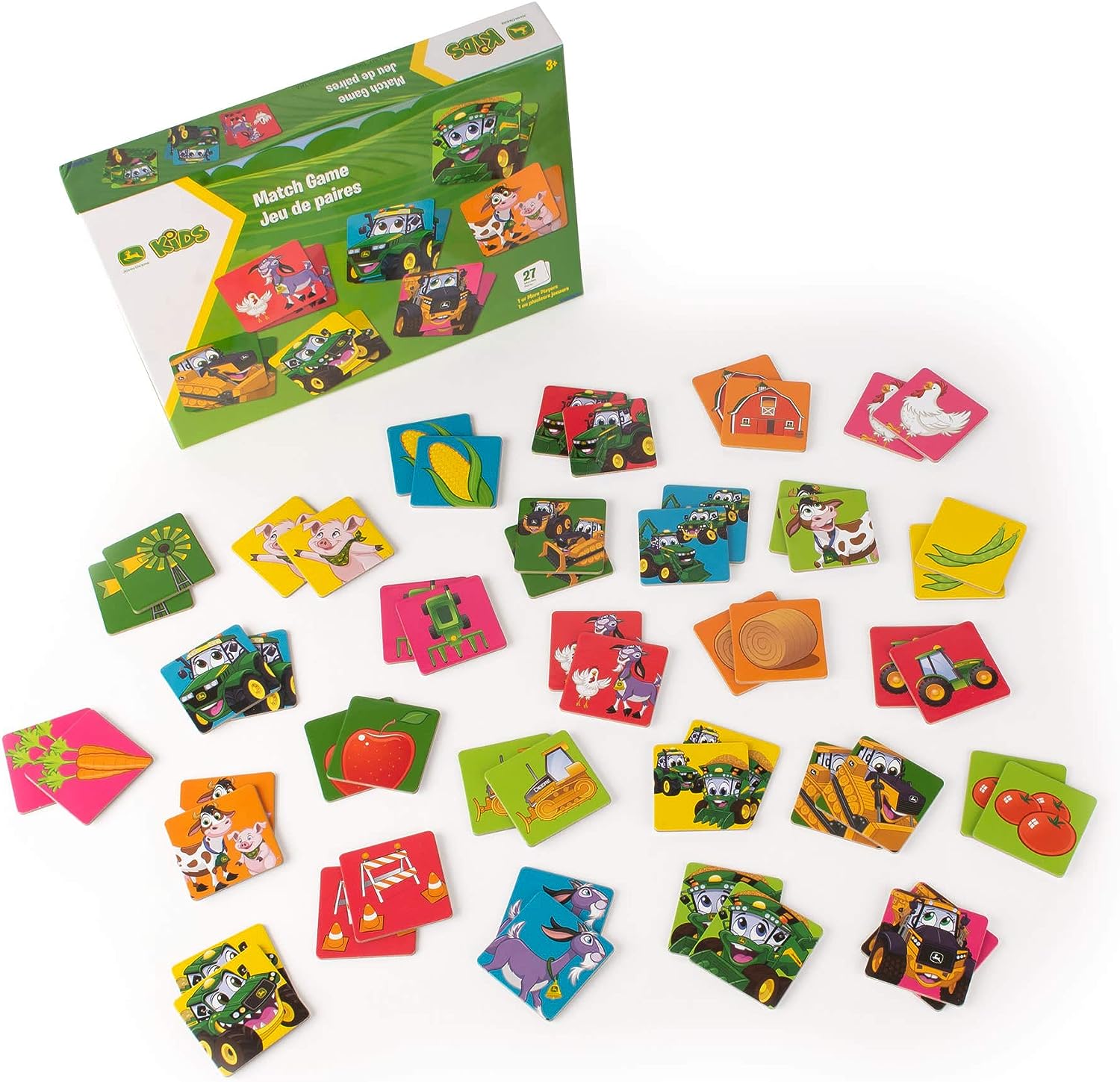 John Deere Kids Match Game – 54-Card Memory Matching Game for Children
