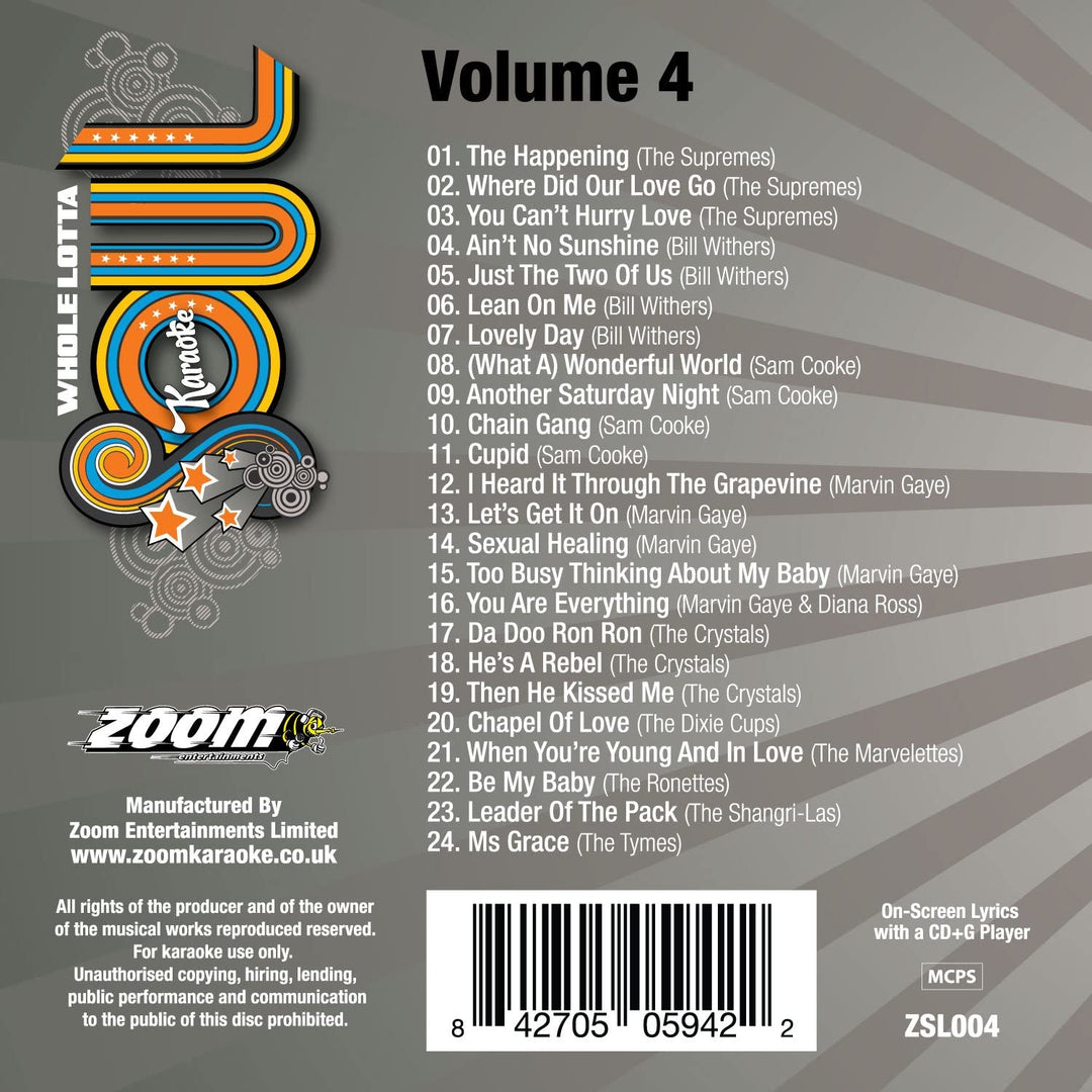 Zoom Karaoke - Zoom Karaoke CD+G - Whole Lotta Soul And Motown - Volume 4 [Card Wallet] [Audio CD]