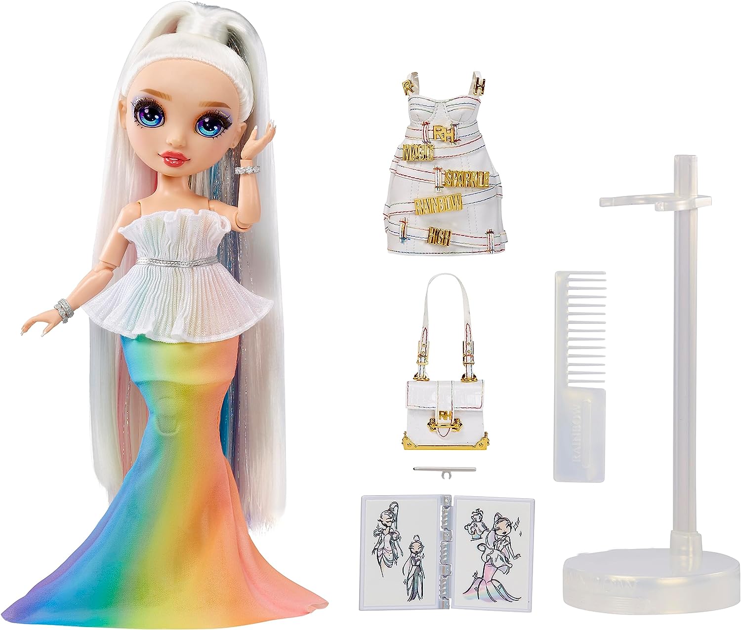 Rainbow High Fantastic Amaya Raine Rainbow Doll Fashion Playset - Collectible Doll with 2 Outfits & Accessories 3