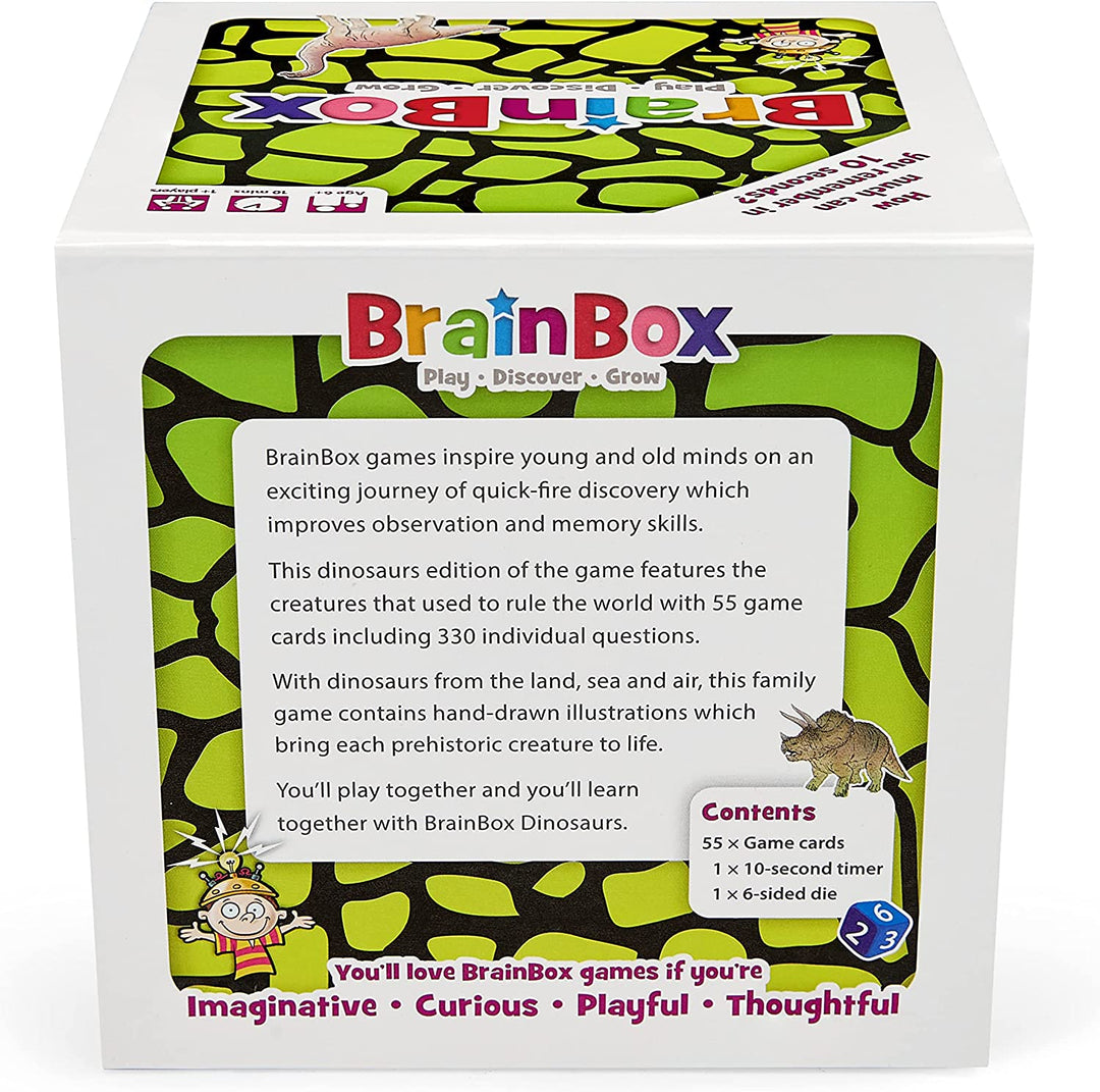 BrainBox Dinosaurs (2022) | Card Game | Ages 6+ | 1+ Players | 10+ Minutes Playing Time