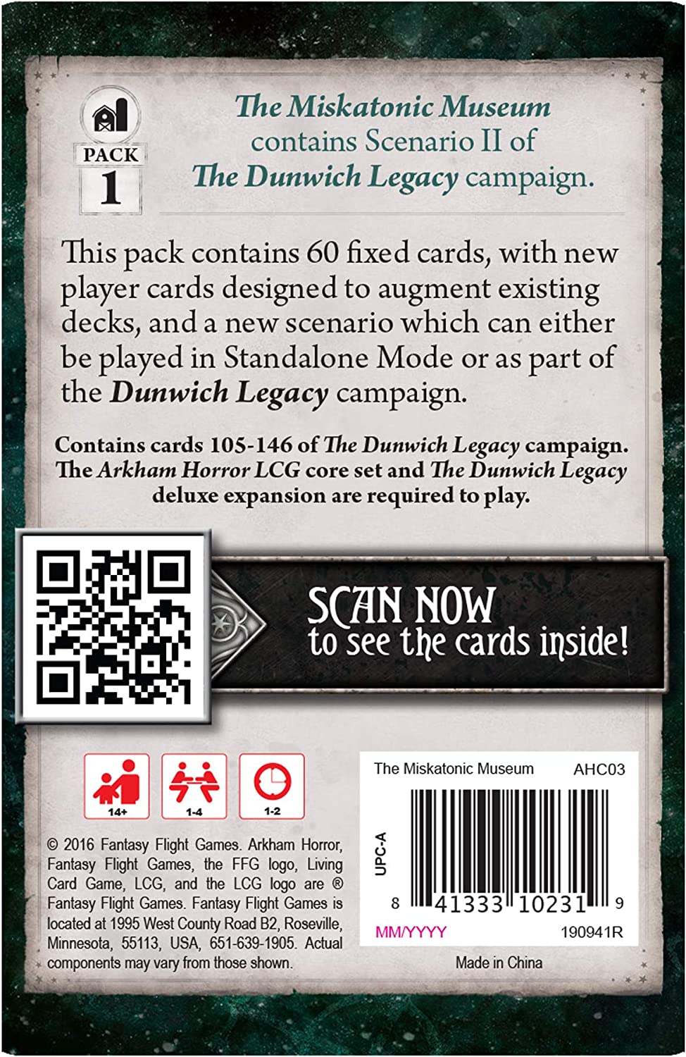 Arkham Horror LCG: The Miskatonic Museum Mythos Pack Expansion