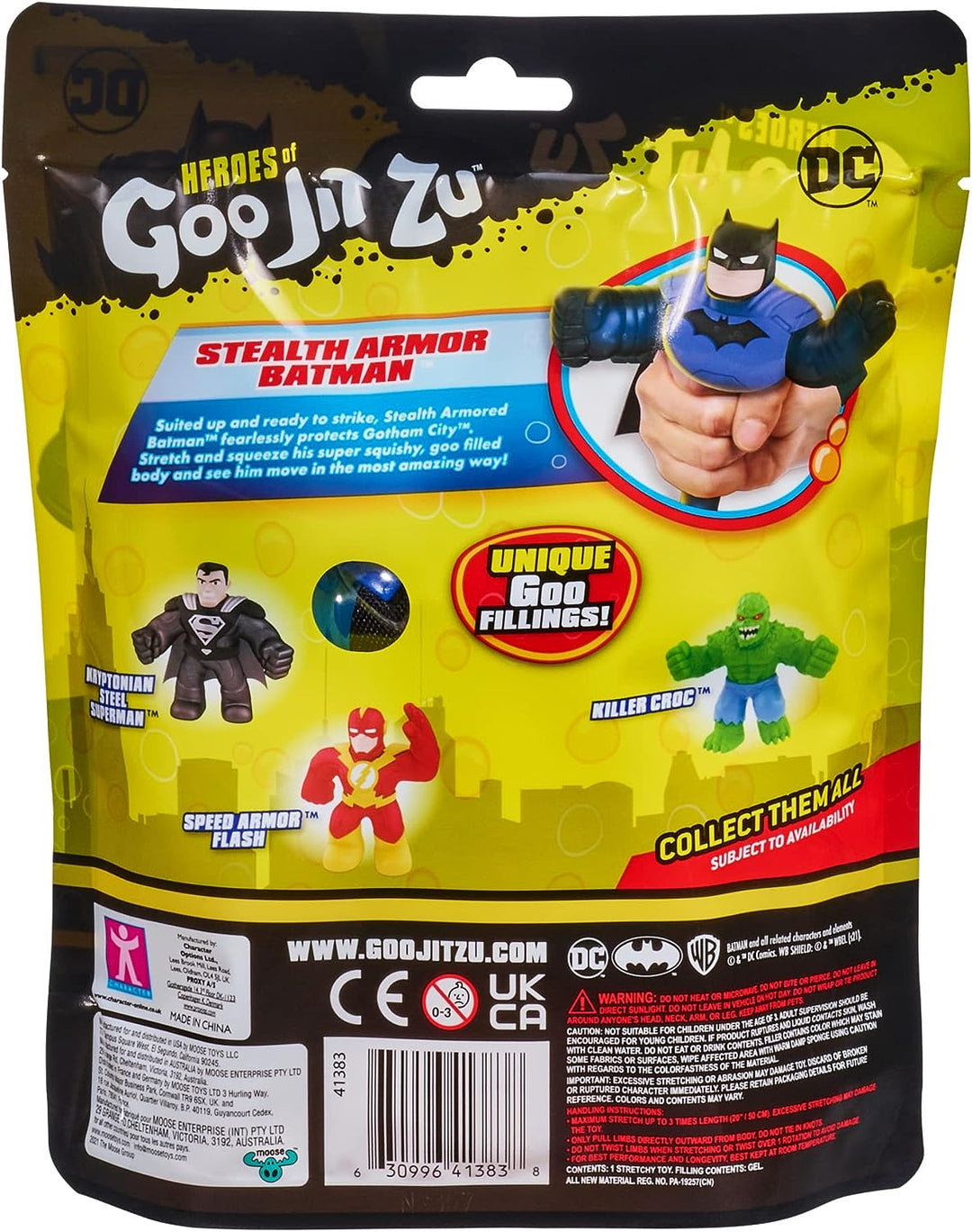 Heroes of Goo Jit Zu DC S4 Hero Pack Stealth Armor Batman - Super Stretchy Action Figure for Ages 4+ (41383)