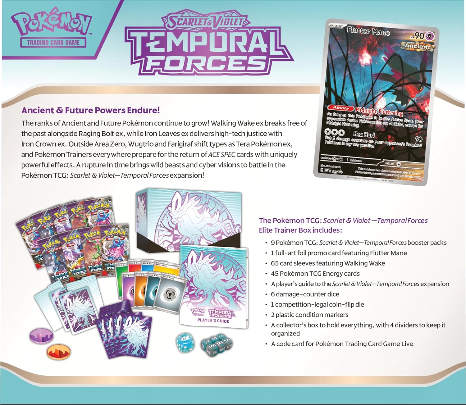 Pokemon - Scarlet & Violet - Temporal Forces - Elite Trainer Box - Walking Wake 5