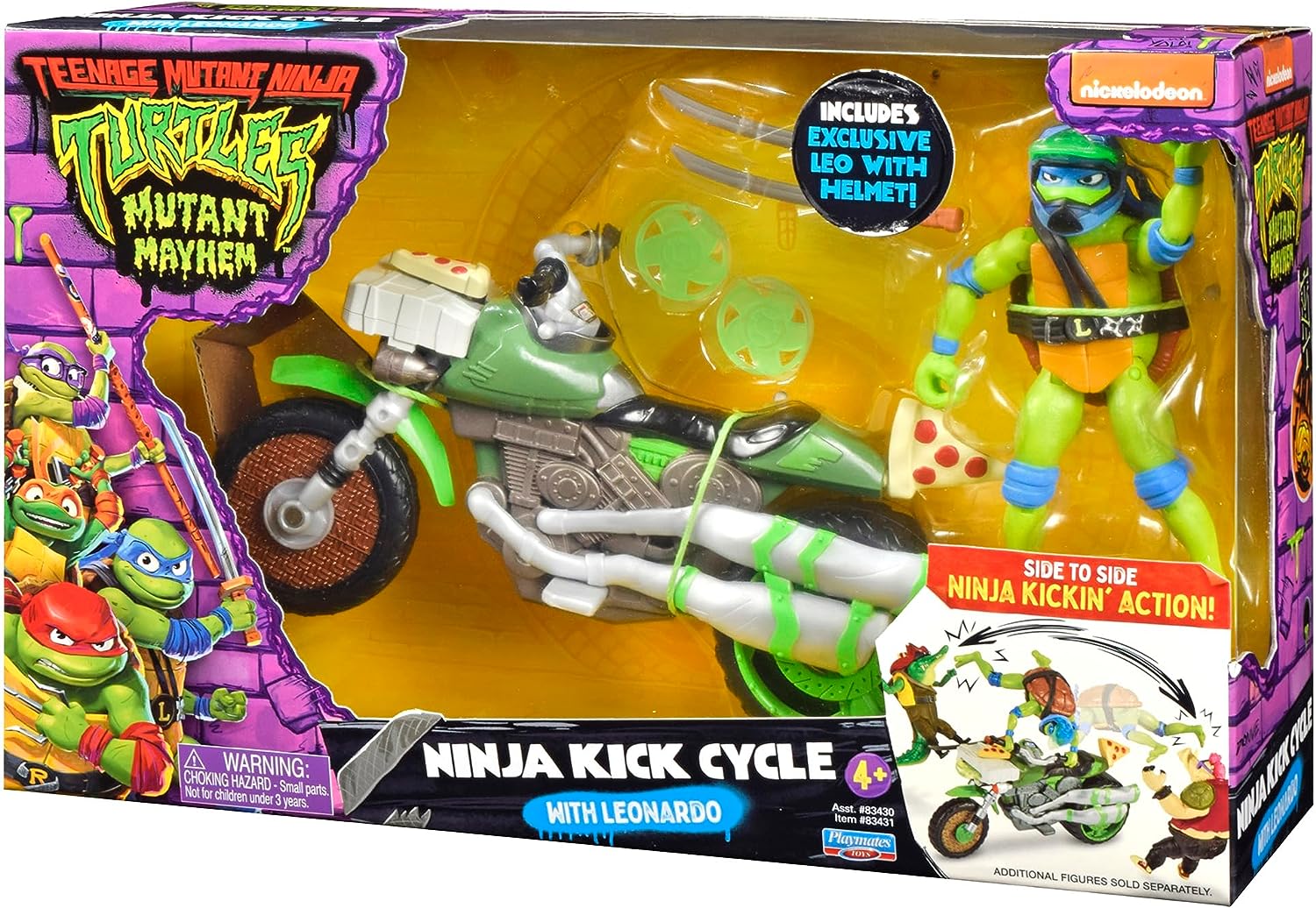 Teenage Mutant Ninja Turtles Ninja Kick Cycle with Exclusive Leonardo Figure - Action Playset, 4+ Years 4