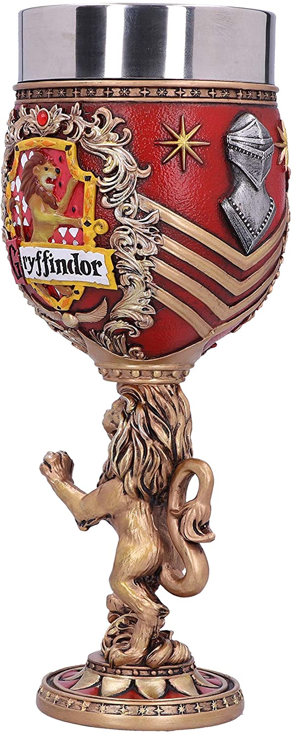 Nemesis Now Harry Potter Gryffindor Hogwarts House Collectible Goblet, Red Gold, 19.5cm