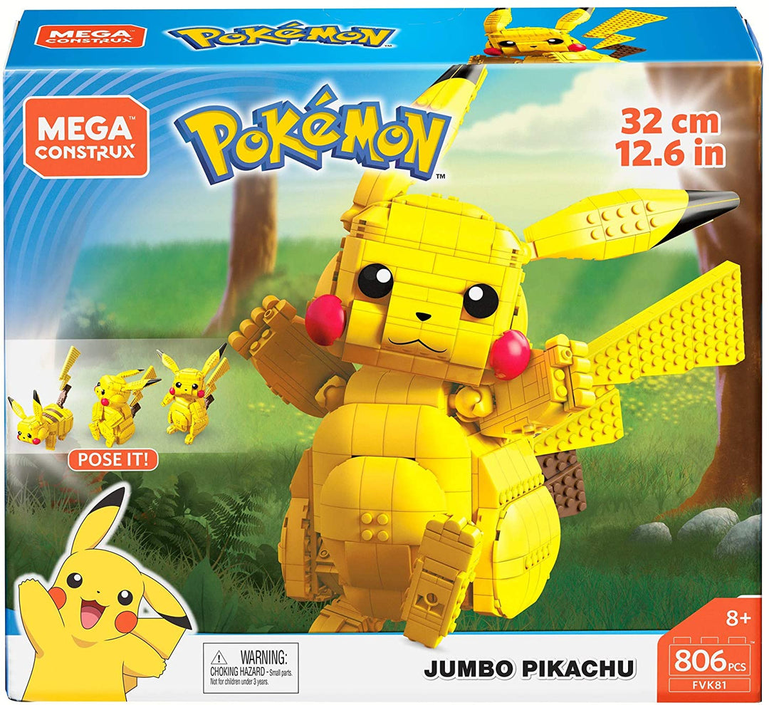 Mega Construx FVK81 Pokemon Jumbo Pikachu, multicolor