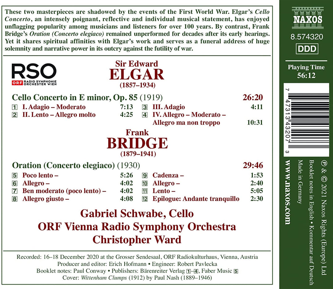 Elgar/Bridge: Cello Concertos [Gabriel Schwabe; ORF Vienna Radio Symphony Orches [Audio CD]