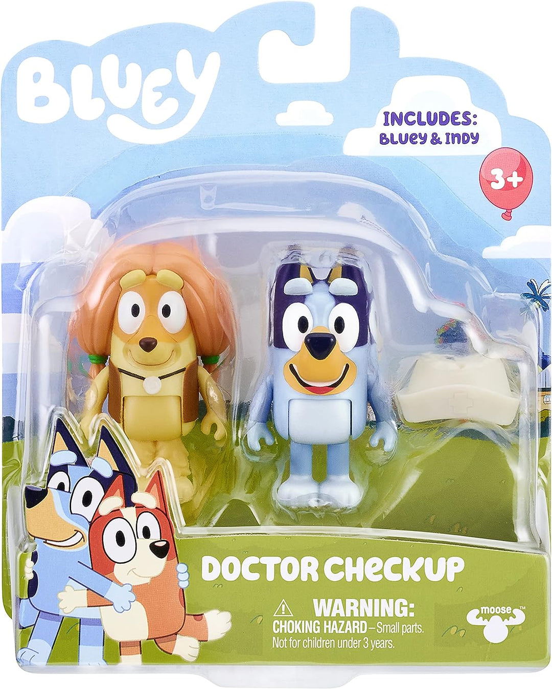 Bluey Doctor Figure 2-Pack, 2.5 inch articulated Figures with accessories