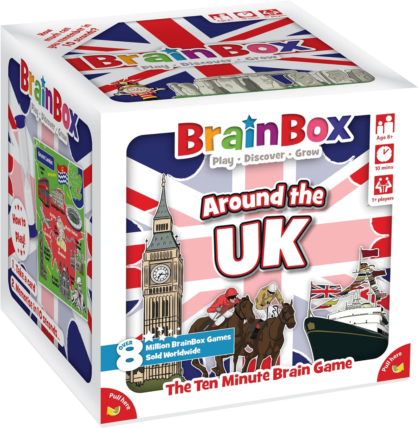 Brainbox Around The UK Card Game - 55 Cards, 440 Questions, Ages 8+