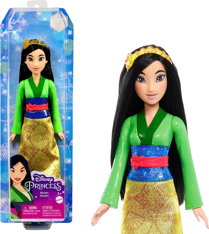 Disney Princess Toys, Mulan Posable Fashion Doll with Sparkling Clothing and Accessories