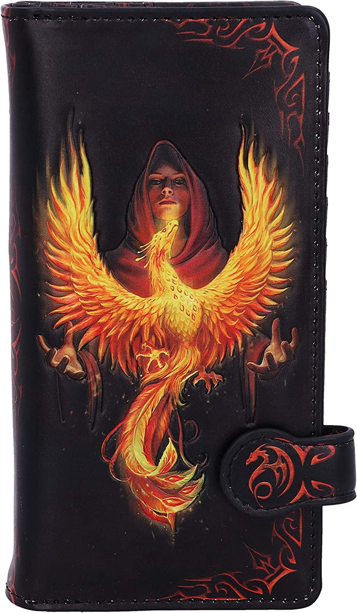 Nemesis Now Anne Stokes Phoenix Rising Mythical Bird Embossed Purse, Black, 18.5