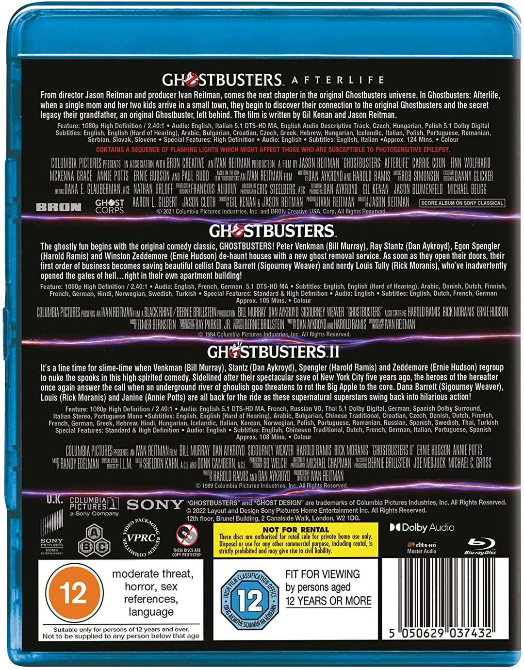 Ghostbusters Triple: (1984), II & Afterlife (3 Disc BD) [2021] - Comedy/Fantasy [Blu-ray]