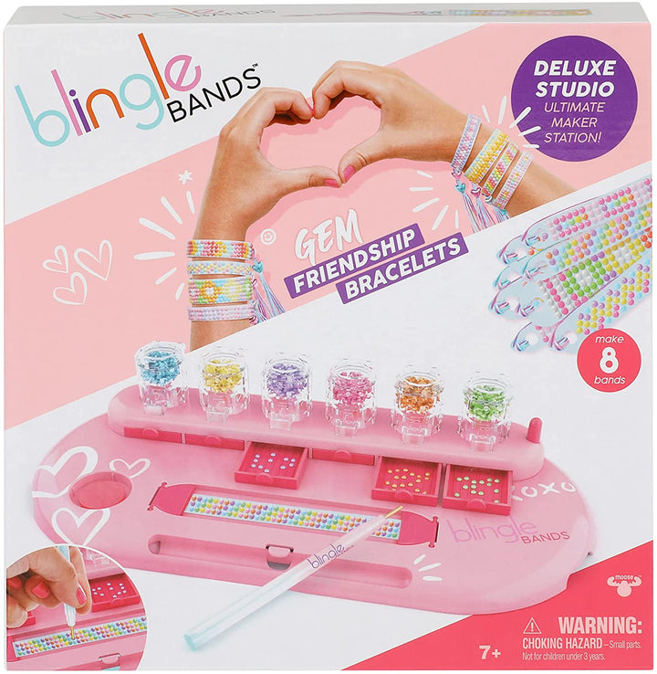 Blingle Bands DIY Gem Friendship Bracelet, 8 Band Deluxe Studio - Arts & Craft Activity for Ages 7 and Up