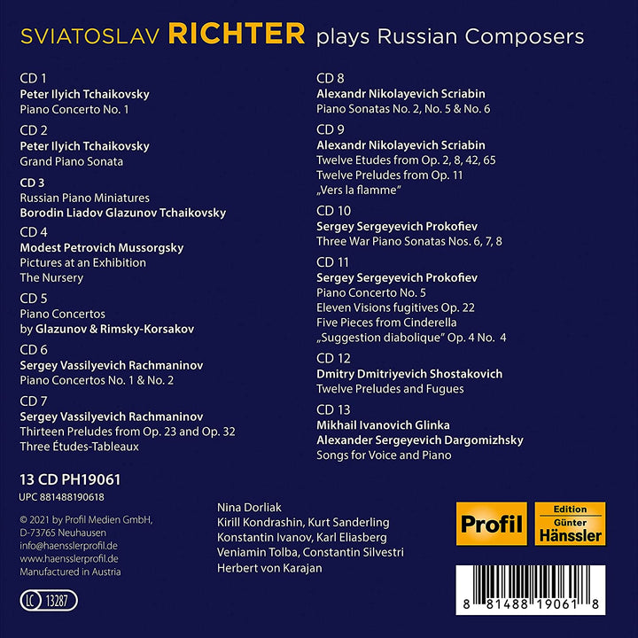 Richter,Svjatoslav - Piano Works [Audio CD]