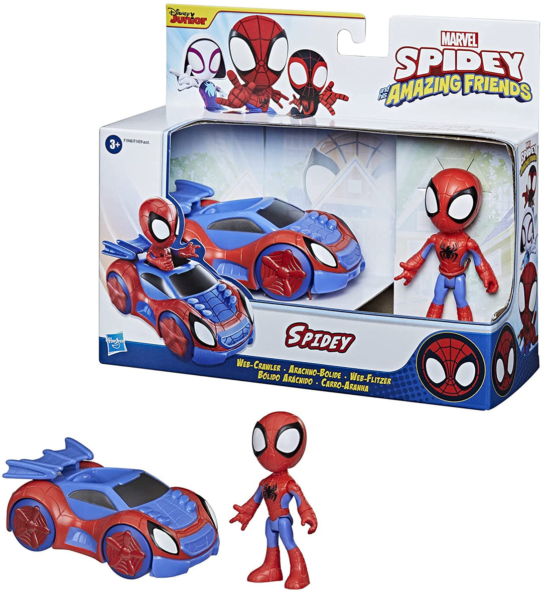 Marvel Spidey and His Amazing Friends Spidey Action Figure and Web-Crawler Vehicle, for Children Aged 3 And Up