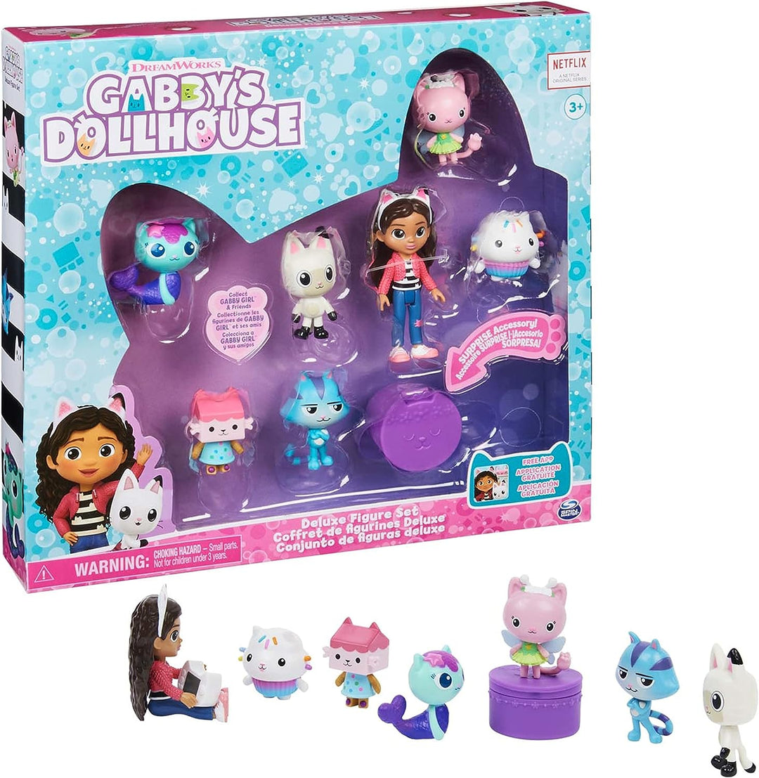 Gabby’s Dollhouse, Deluxe Figure Gift Set with 7 Toy Figures and Surprise Accessory