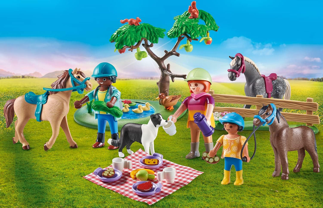 Playmobil 71239 Country Picnic Outing with Horses, pony Farm, Horse Toys, Fun Imaginative Role-Play