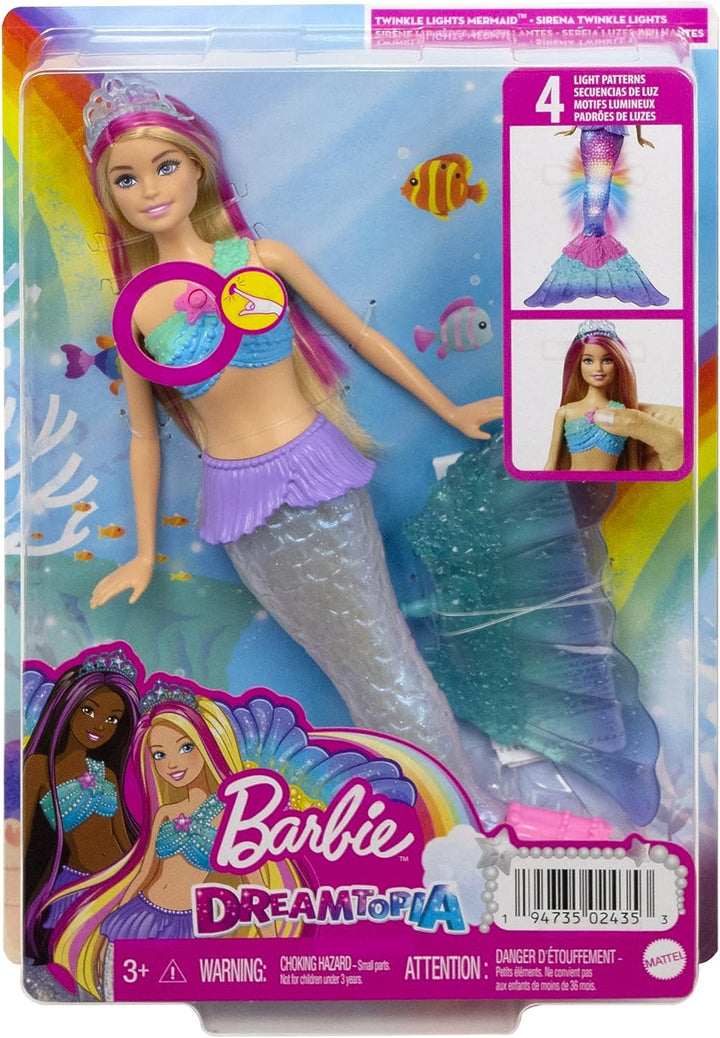 Barbie Dreamtopia Twinkle Lights Mermaid Doll with Light-Up Feature, 3 to 7 Year