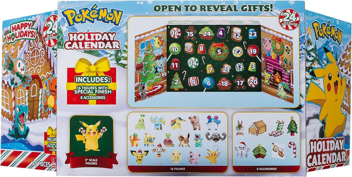 Pokemon PKW3066 Holiday Calendar-Features 24 2-Inch Battle Figures