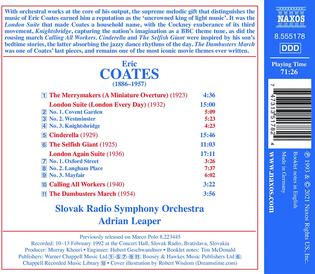 Coates: British Light Music Vol. 3 [Slovak Radio Symphony Orchestra; Adrian Leap [Audio CD]