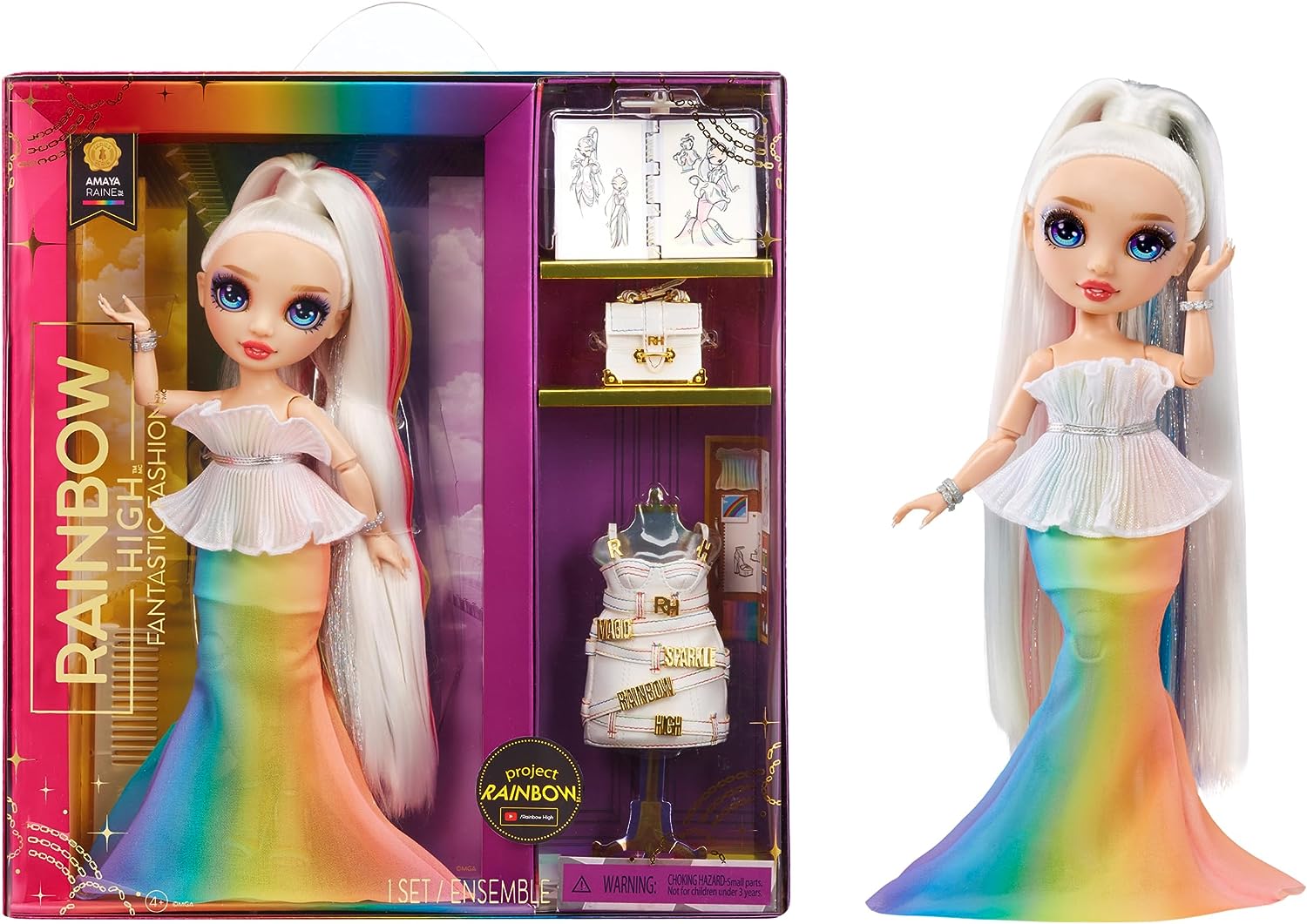 Rainbow High Fantastic Amaya Raine Rainbow Doll Fashion Playset - Collectible Doll with 2 Outfits & Accessories