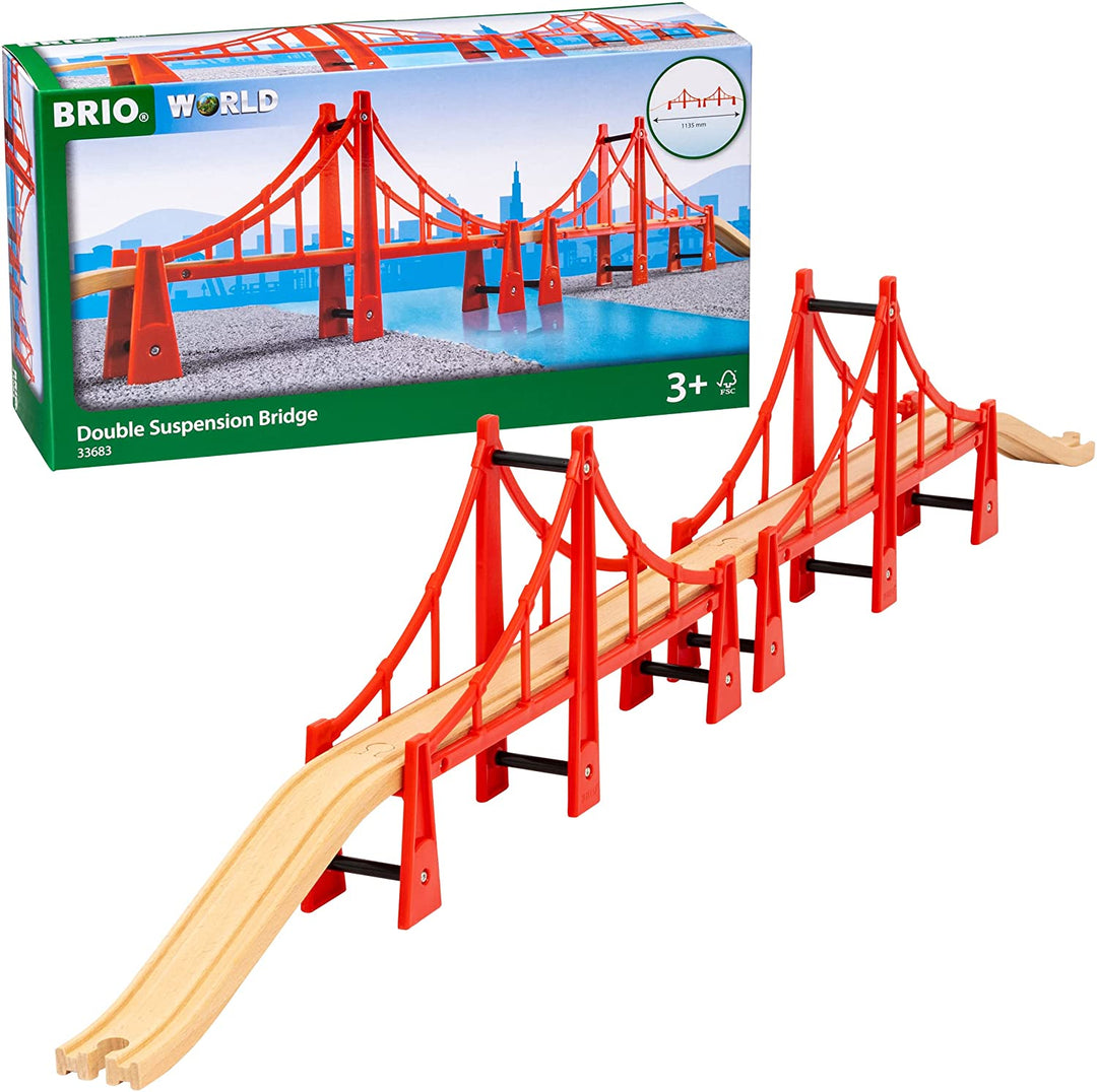 BRIO World Double Suspension Train Bridge for Kids Age 3 Years Up - Compatible with all BRIO Railway Sets & Accessories