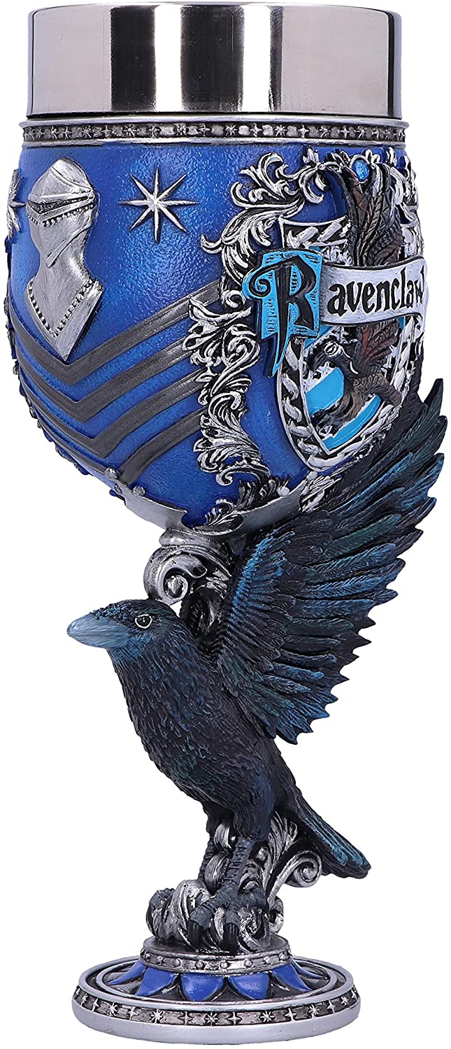 Nemesis Now Harry Potter Ravenclaw Hogwarts House Collectible Goblet, Blue Silver, 19.5cm