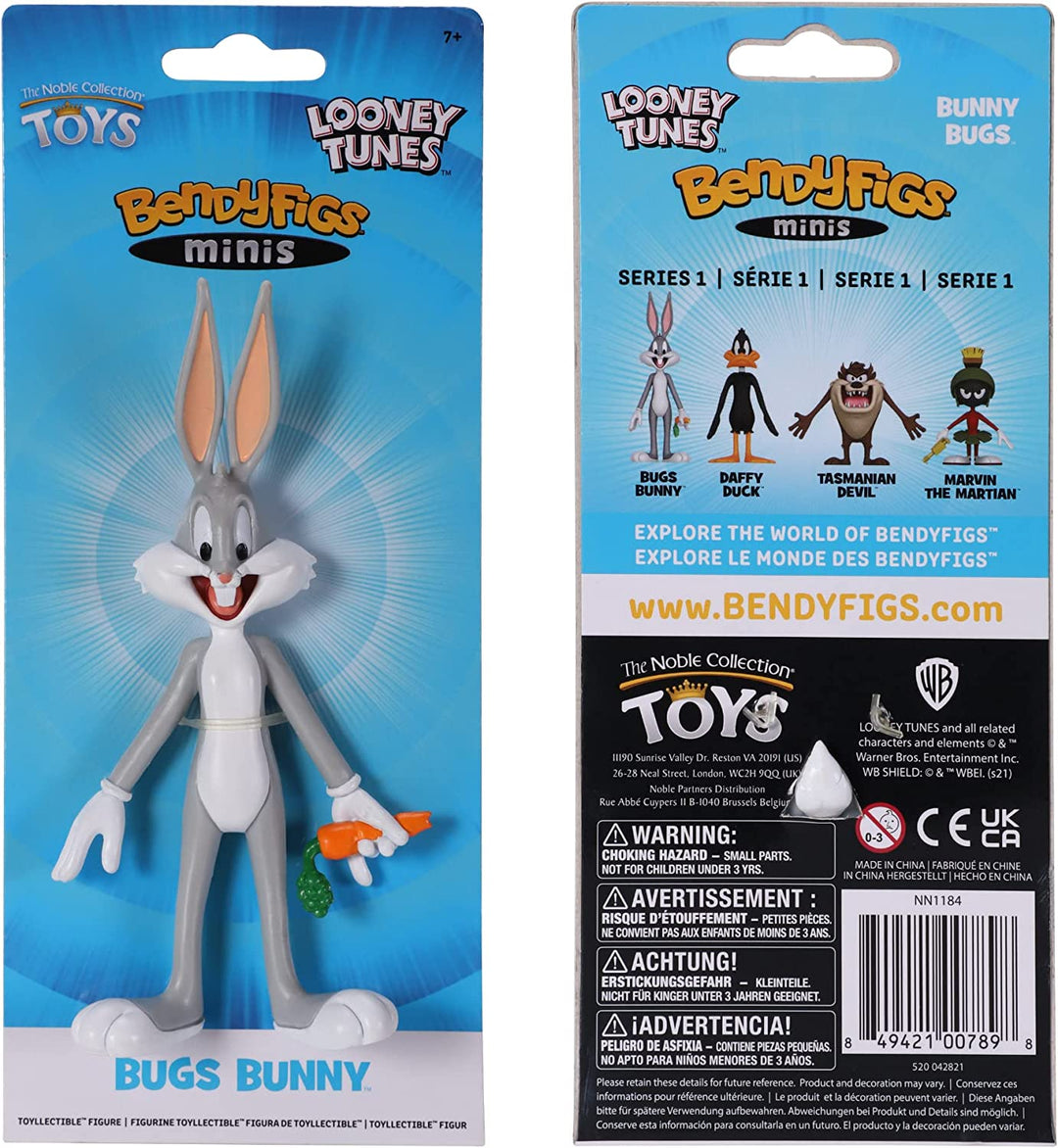 The Noble Collection Looney Tunes Mini Bendyfigs Bugs Bunny - 5.75in (14.5cm) No