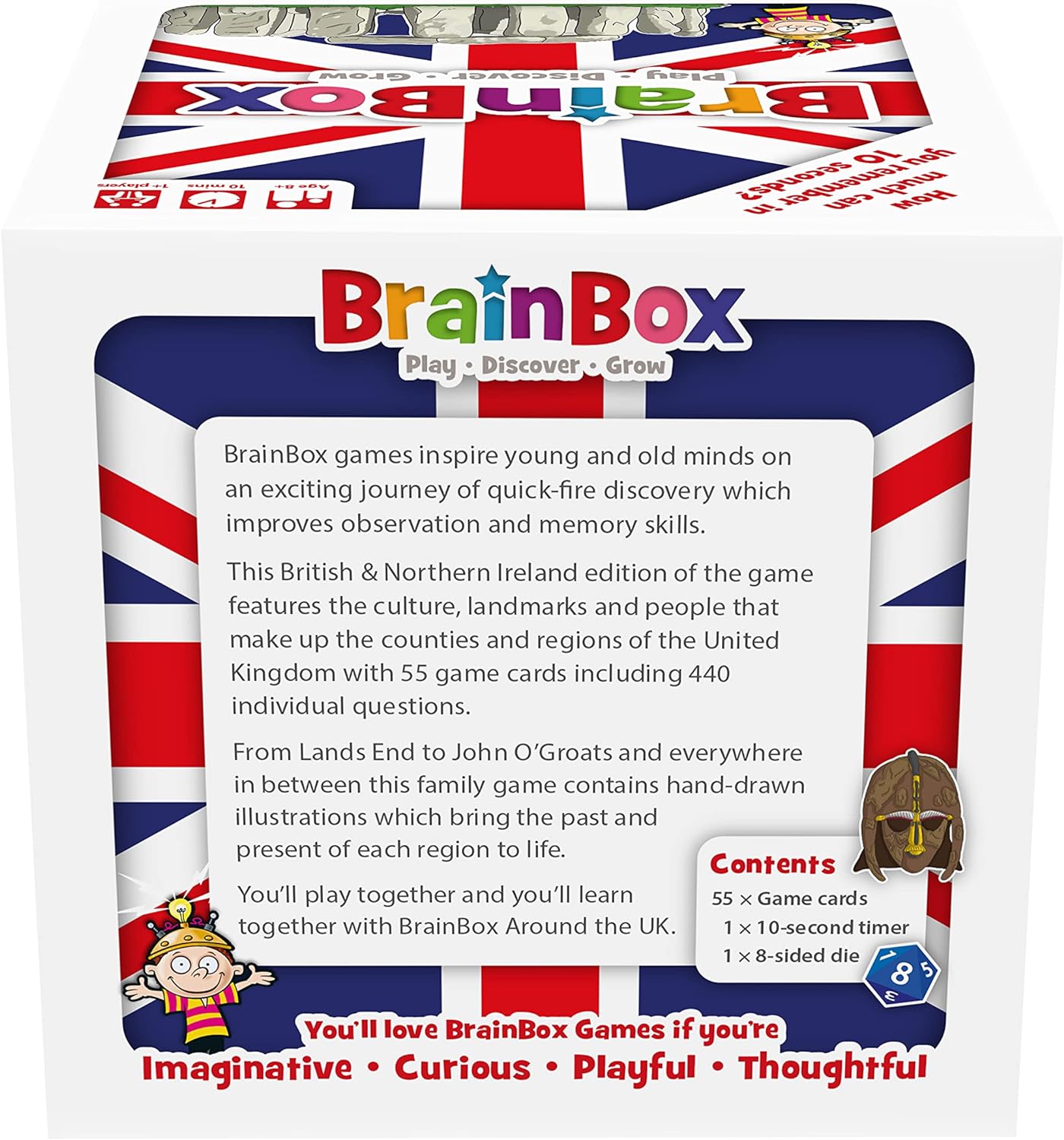 Brainbox Around The UK Card Game - 55 Cards, 440 Questions, Ages 8+ 4