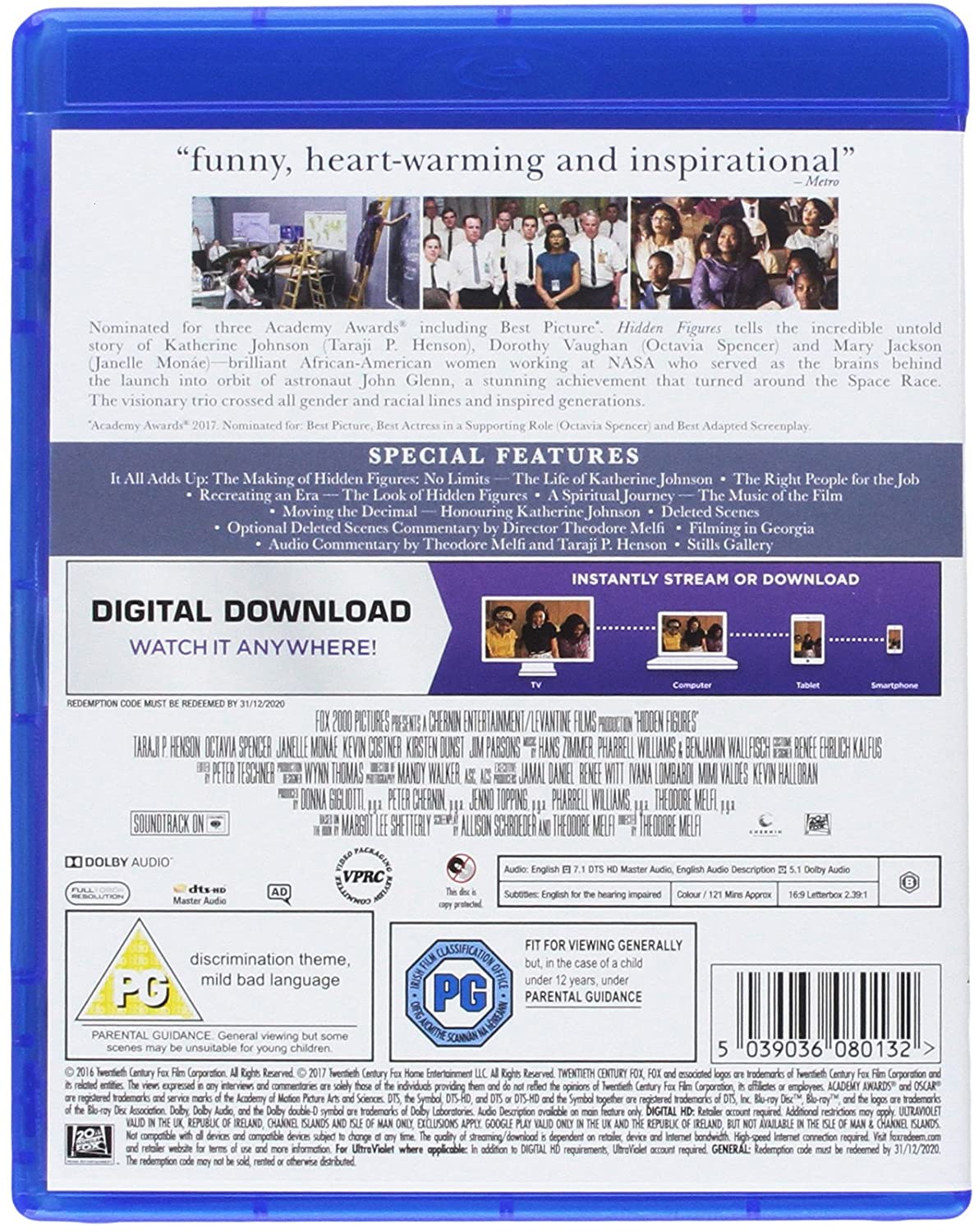 Hidden Figures (2016) - Drama, History [Blu-ray]