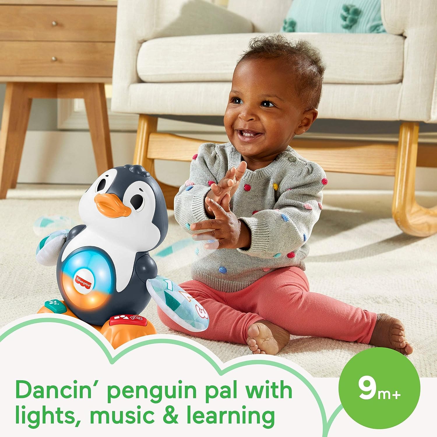 Fisher-Price Linkimals Cool Beats Penguin Musikspielzeug – Pädagogischer Pinguin mit Beleuchtung für Kleinkinder ab 6 Monaten 3
