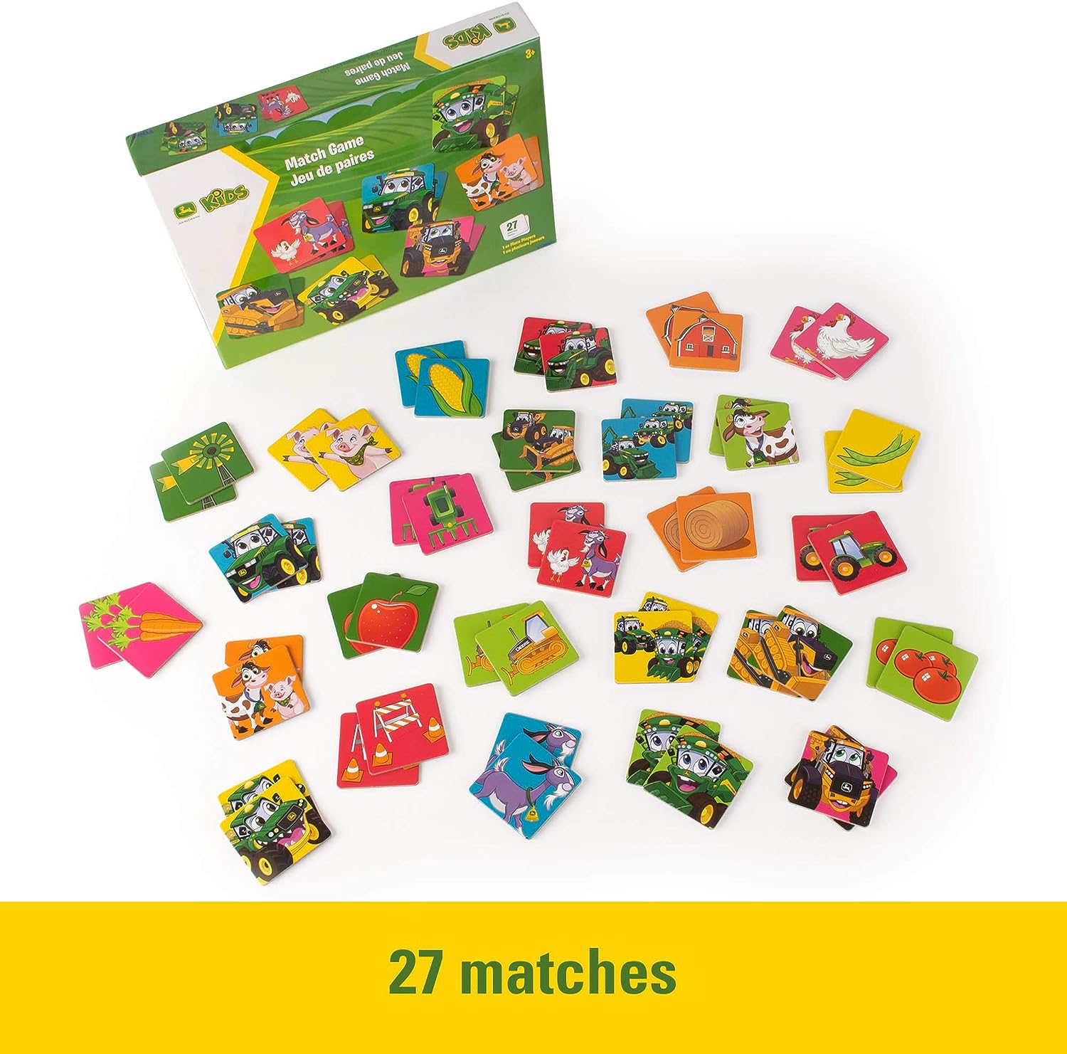 John Deere Kids Match Game – 54-Card Memory Matching Game for Children