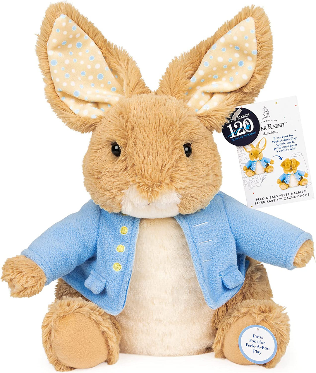 Official GUND, Beatrix Potter Peter Rabbit Peek-a-Ears Interactive Cuddly Plush