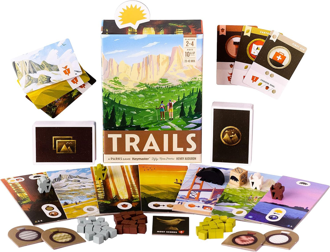 Keymaster Games | Trails: A Parks Game | Board Game | Ages 10+ | 2-4 Players | 2