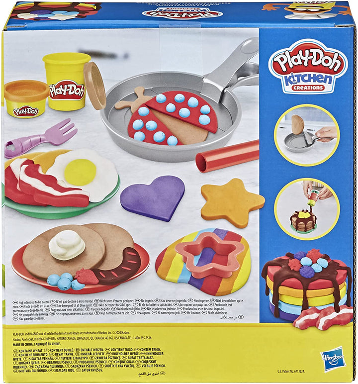 Play-Doh Kitchen Creations Flip &#39;n Pancakes Playset - Juguete de desayuno de 14 piezas para niños de 3 años