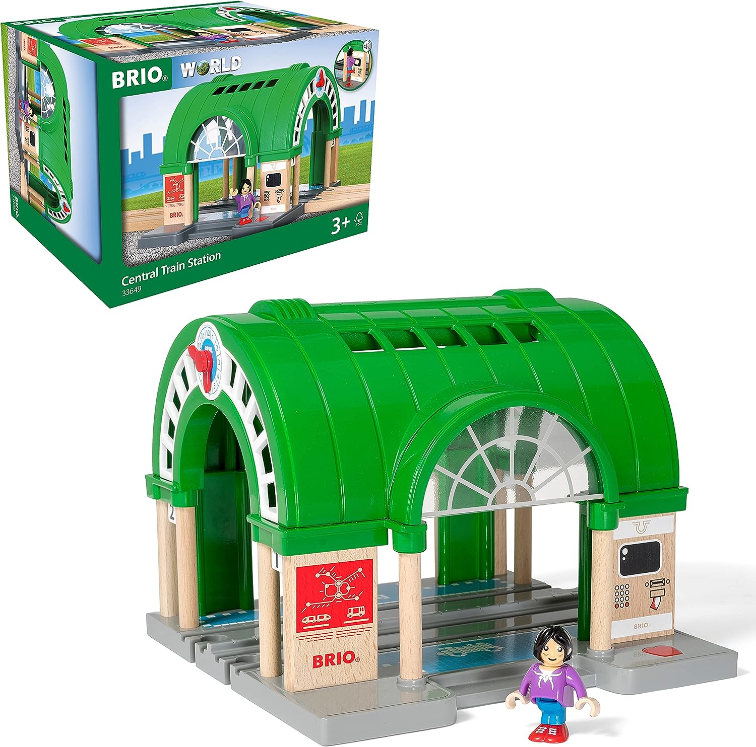 BRIO World Central Train Station Playset for Kids - Compatible with BRIO Railway Sets