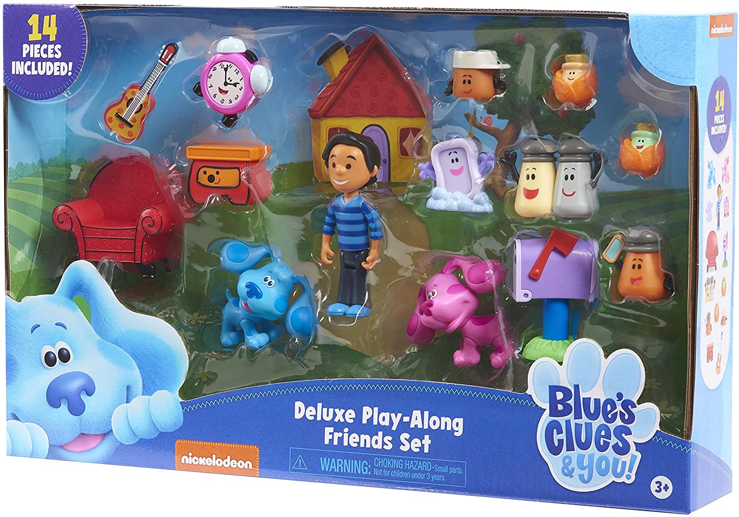 Blue's Clues & You Deluxe Play-Along Figure Set - 14-Piece Poseable Playset for Kids