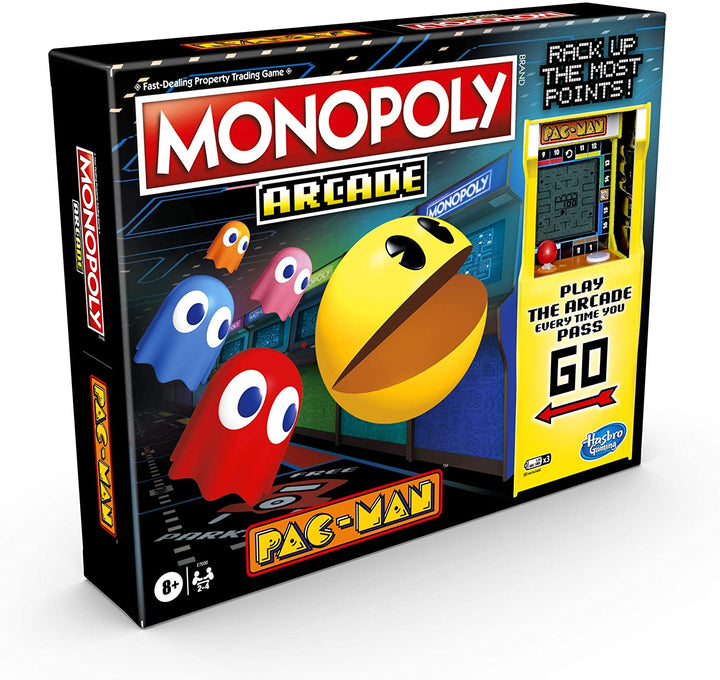 Monopoly Arcade Pac-Man Game; Monopoly Board Game for Children Aged 8 and Up; Includes Banking and Arcade Unit