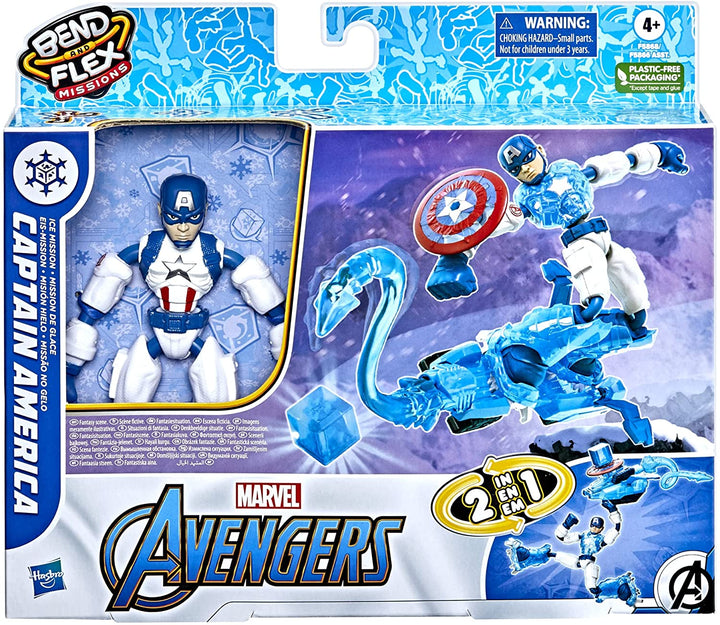 Hasbro Marvel Avengers Bend and Flex Missions Captain America Ice Mission Figure