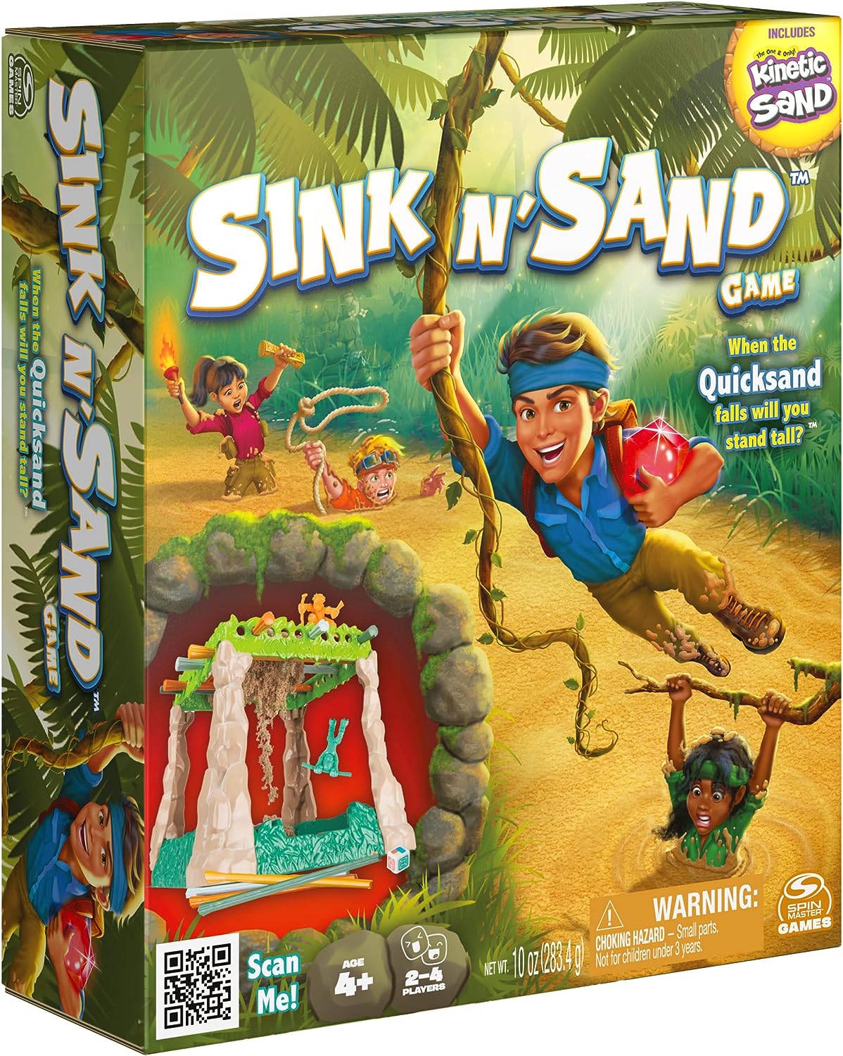Spin Master Games Sink N’ Sand Quicksand Kids Board Game with Kinetic Sand