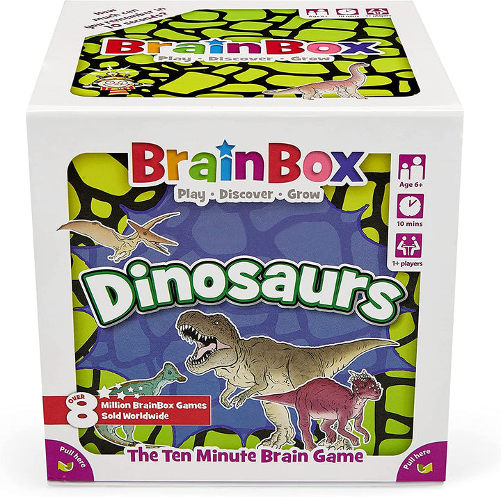 BrainBox Dinosaurs (2022) | Card Game | Ages 6+ | 1+ Players | 10+ Minutes Playing Time