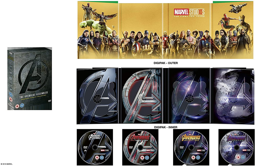 Marvel Studios Avengers 1-4 Complete Boxset - Action/Fantasy [DVD]