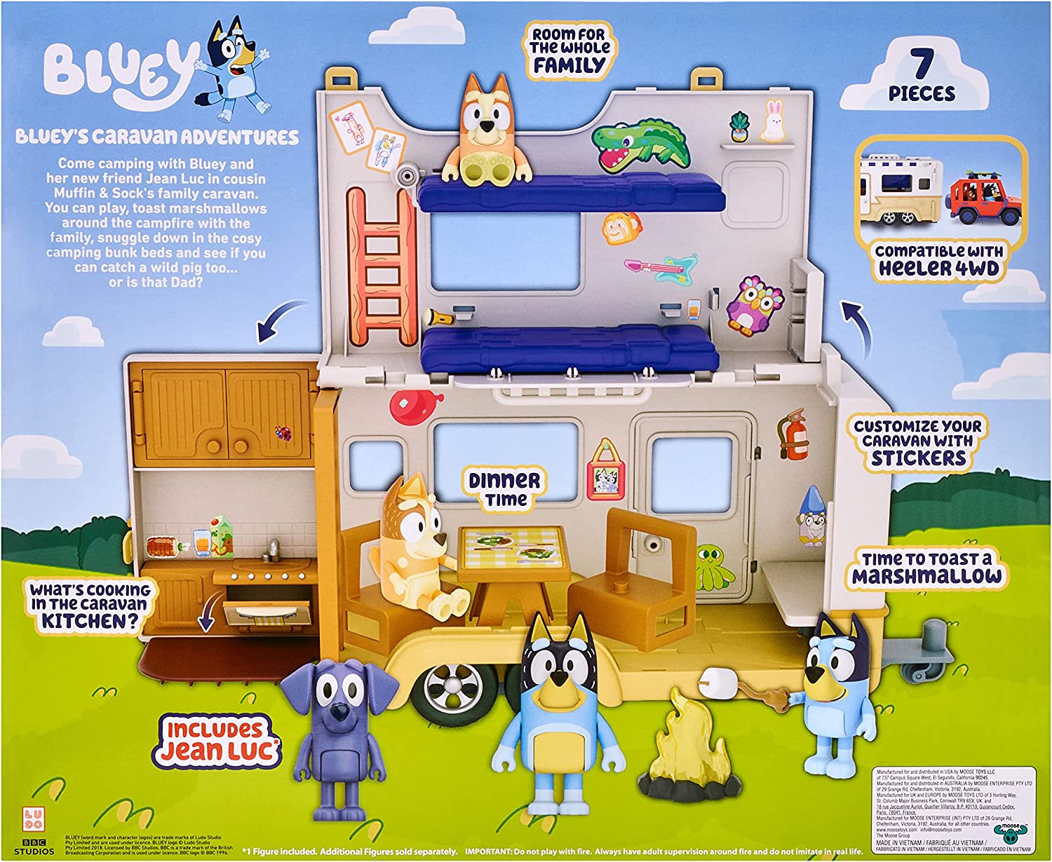 Bluey's Caravan Adventures Playset - Transforming Playset with Figure & Accessories 4
