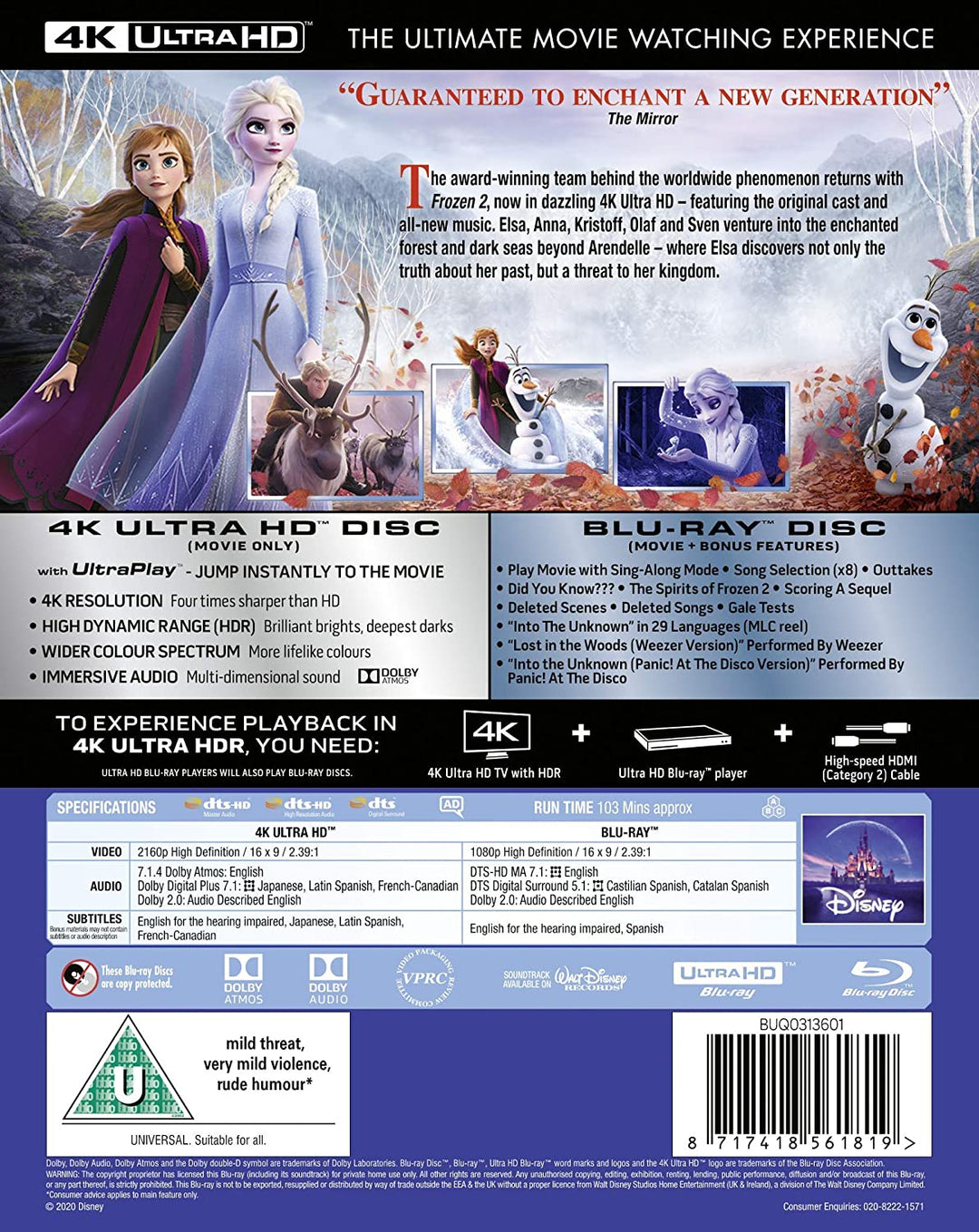 Disney's Frozen 2 - Family/Musical [Blu-Ray]