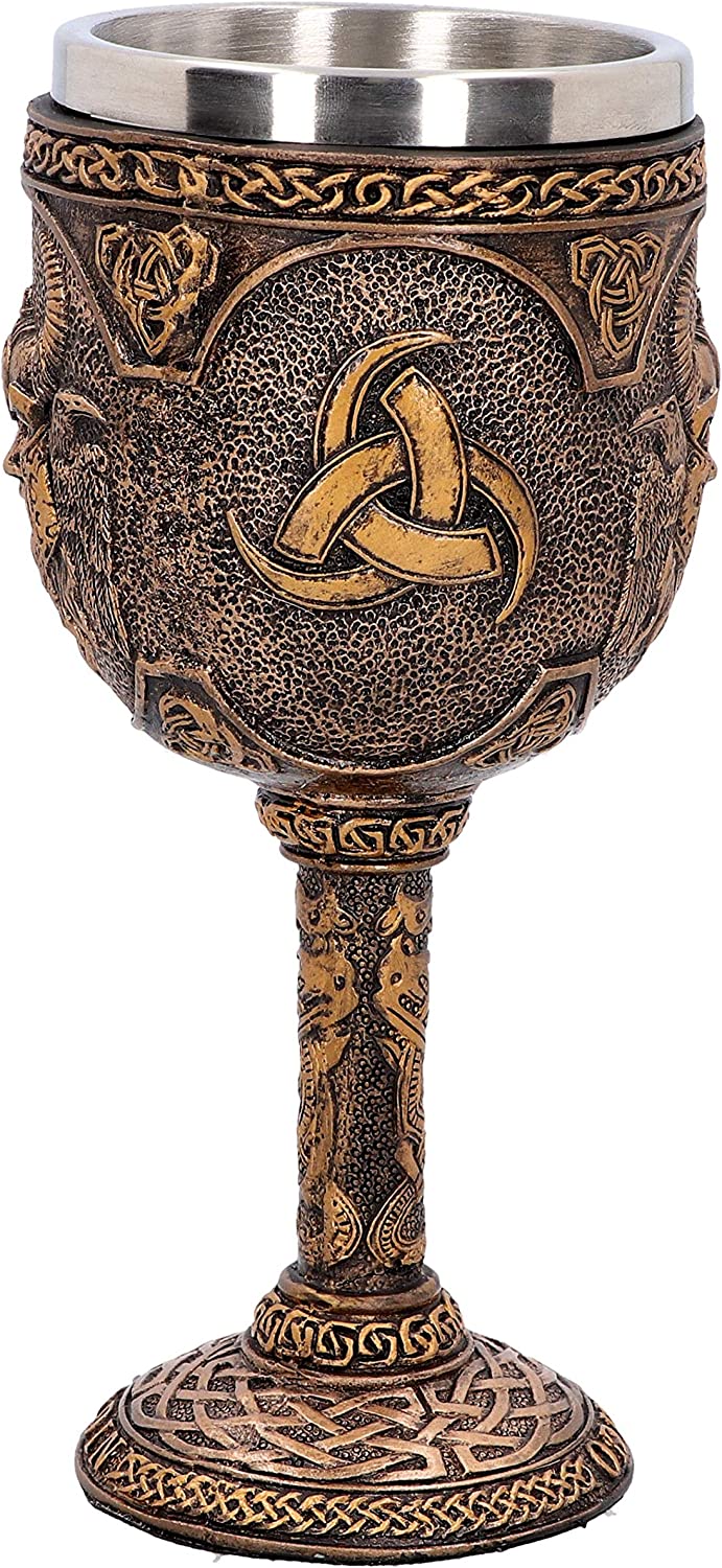 Nemesis Now D4717P9 Odin Kelch 17 cm, Harz m. Edelstahl