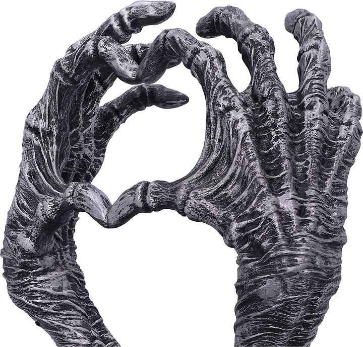 Nemesis Now Gothic Mummified Love Heart Hands Jewellery Dish Holder, Silver, 22c