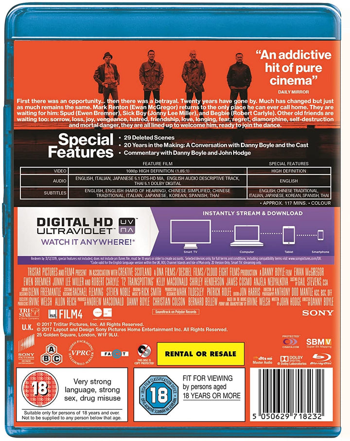 T2 Trainspotting [Blu-ray] [2017] [Región libre]