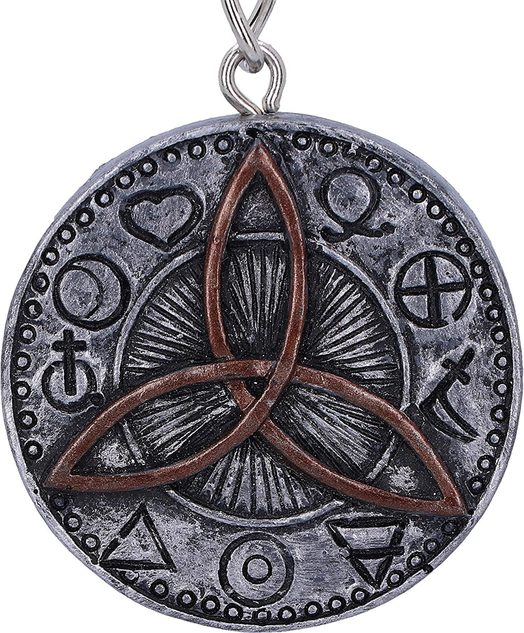 Nemesis Now Dark Gothic Celtic Triquetra Keyrings, Silver, 4.5cm